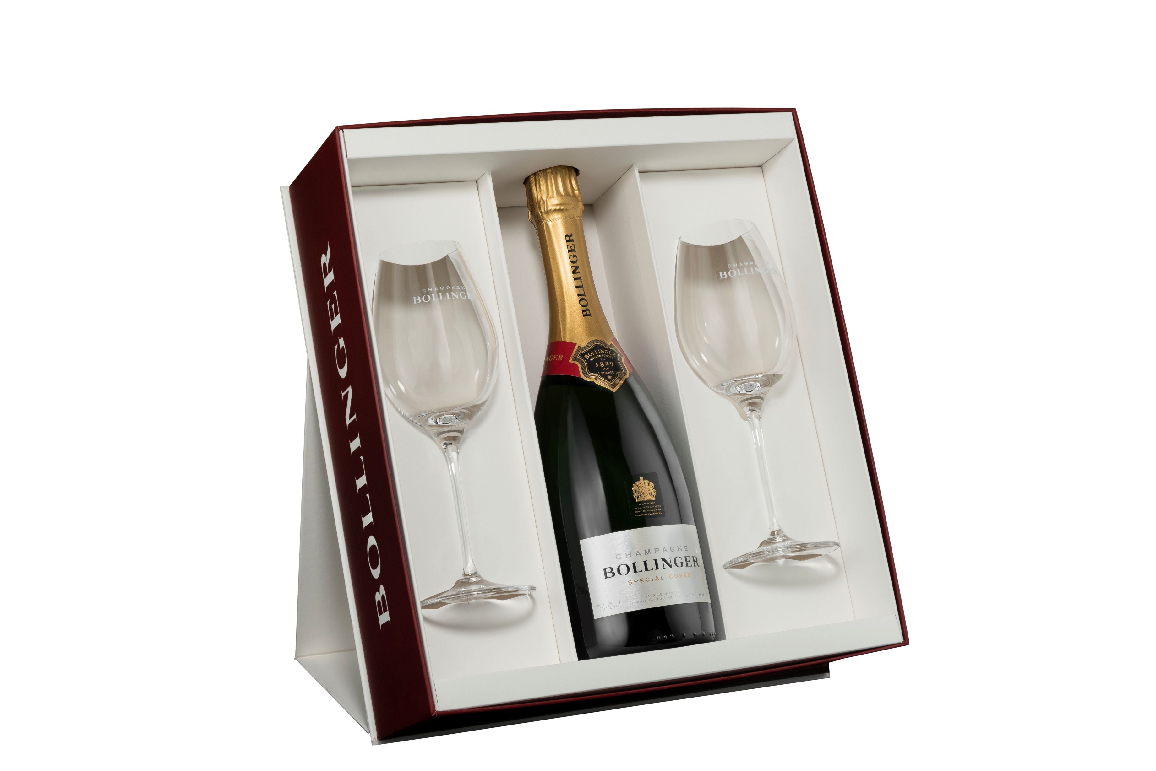 Bollinger シャンパン 2本セット Bollinger Special Cuvee with 2 Elizabeth Glasses Giftbox Set