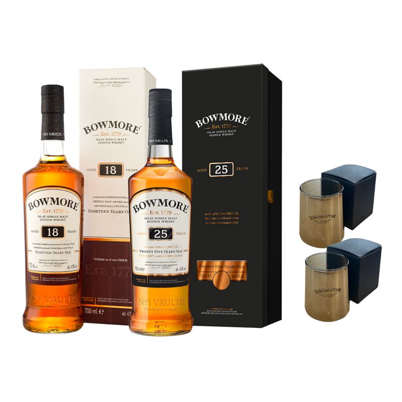 Bowmore 2-Bottle Pack with 2 Glasses