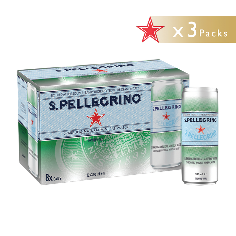 San Pellegrino Sparkling Natural Mineral Water - 330ml x 24