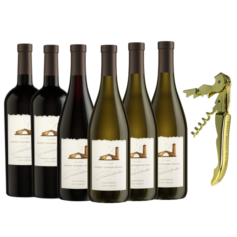 Robert Mondavi Napa Valley 6-Bottle Pack with wine opener
