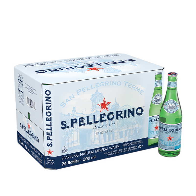 San Pellegrino Sparkling Natural Mineral Water - 500ml x 24