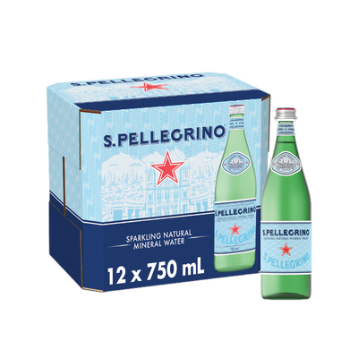 San Pellegrino Sparkling Natural Mineral Water - 750ml x 12
