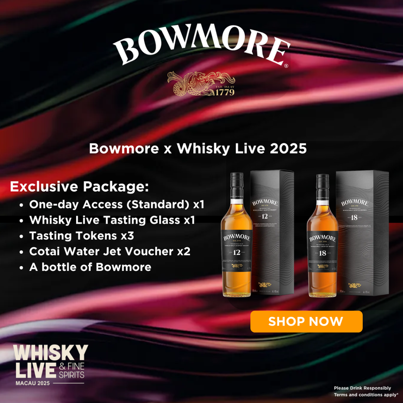 Bowmore 18 x Whisky Live 2025 x Cotal Water Jet Ticket Package (Limited to 15 Sets)