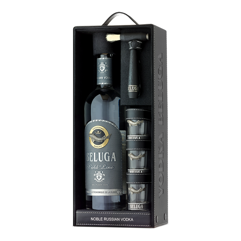 Beluga Gold Line Vodka with shot glasses - 700ml