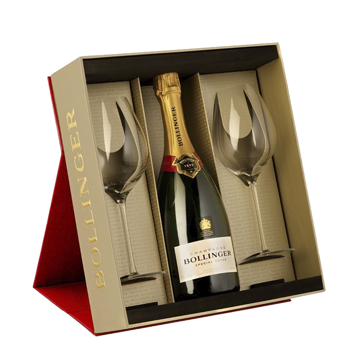 Bollinger Special Cuvee 750ml with 2 Glasses Giftbox Set